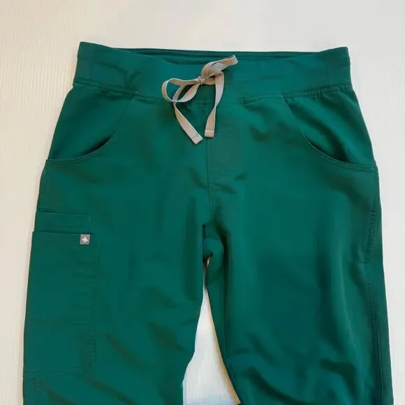 FIGS Kade Cargo Scrub Pants Women’s Small Hunter Green Silver Original PO 1661 - Picture 4 of 13